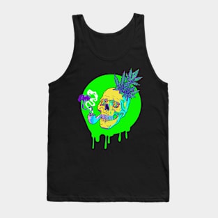 Awesome Trippy Chronic Skull Pineapple Tank Top